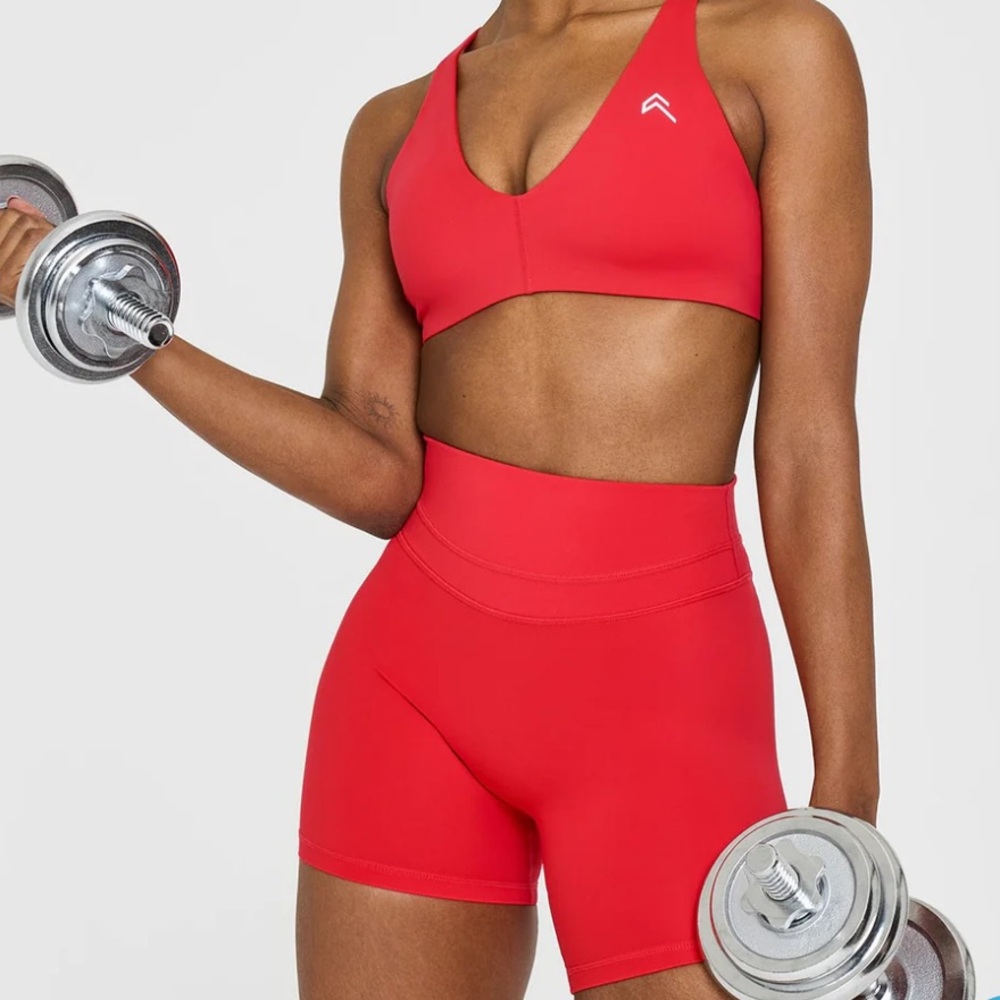 oner active unified high waisted shorts muscle mommy red sz s
